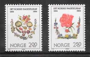 filatelia colección frutas Noruega 1984