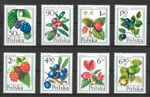 sellos frutas Polonia 1977