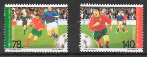 colección sellos fútbol Portugal 1996