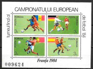 coleccion sellos futbol Rumania 1984