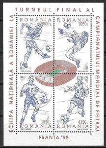 filatelia coleccion futbol Rumania 1998