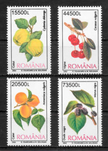 sellos frutas Rumania 2002