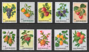 filatelia frutas San Marino 1973