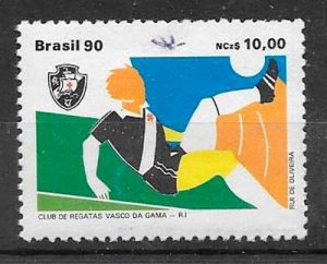 filatelia colección fútbol Brasil 1990