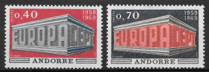 coleccion sellos Europa Andorra Francesa 1969