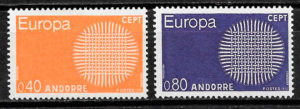 filatelia Europa Andorra Francesa 1970