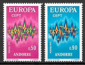 sellos Europa Andorra Francesa 1972