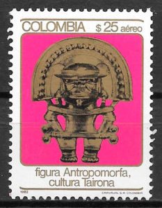 filatelia colección arte Colombia 1982