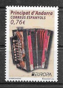 sellos tema Europa Andorra Española 2014