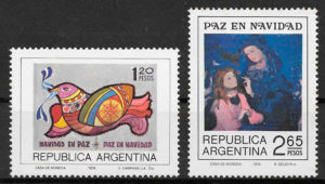 colección sellos navidad Argentina 1974