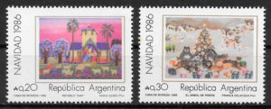 colección sellos navidad Argentina 1986