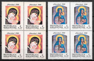 sellos navidad Argentina 1988