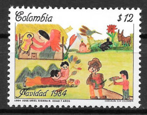 sellos navidad Colombia 1984