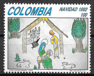 filatelia navidad Colombia 1992