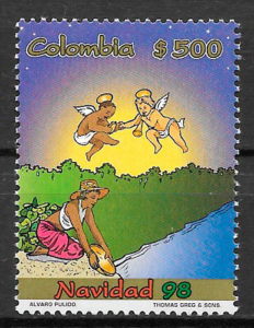 filatelia navidad Colombia 1998