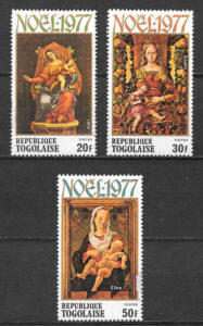 filatelia colección sellos navidad Togo 1974