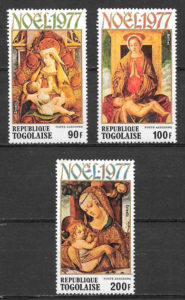 a colección sellos navidad Togo 1974