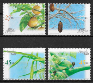 filatelia frutas Angola 2004