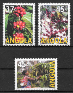 filatelia colección frutas Angola 2009