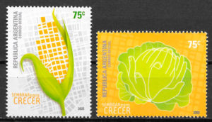 colección sellos frutas Argentina 2003