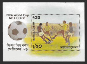 filatelia colección fútbol Bangladesh 1986