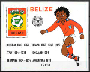 sellos fútbol Belice 1982