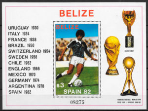 sellos fútbol Belice 1982