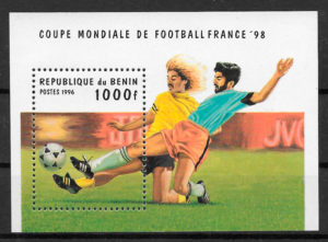 filatelia fútbol Benin 1996