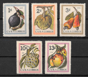 selos frutas Cuba 1963