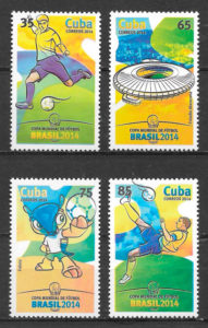 filatelia fútbol Cuba 2014