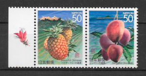 coleccion sellos frutas Japon 1997