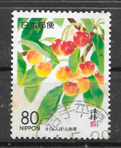 coleccion sellos frutas Japon 1999