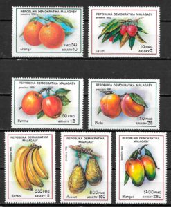 sellos frutas Madagascar 1992