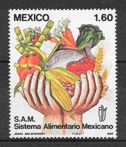 filatelia colección México frutas 1982