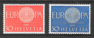 sellos Europa Suiza 1960