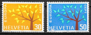 filatelia Europa Suiza 1962