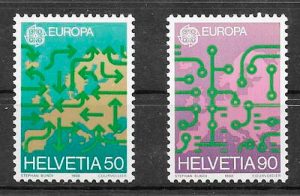 sellos tema Europa Suiza 1988