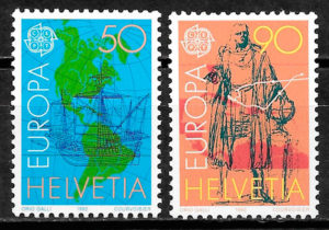 filatelia coleccion Europa Suiza 1992