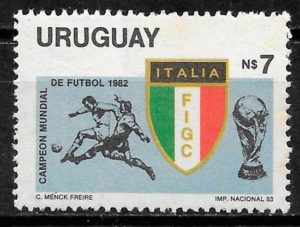 filatelia colección futbol Uruguay 1982