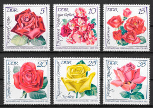 sellos rosas Alemania DDR 1972