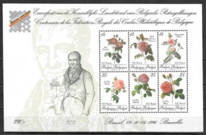 filatelia coleccion rosas Belgica 1990