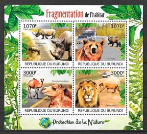 colección sellos fauna Burundi 2012