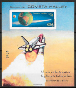 filatelia colección espacio Chile 1985