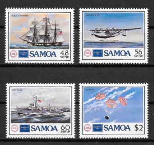 sellos transporte Samoa 1986