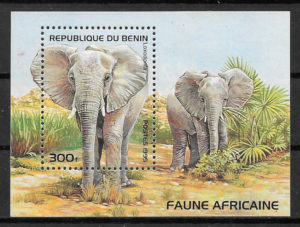 colección sellos fauna Benin 1995