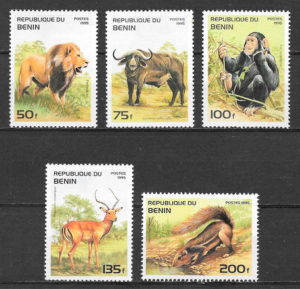 colección sellos fauna Benin 1995