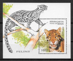 filatelia colección fauna Benin 1996