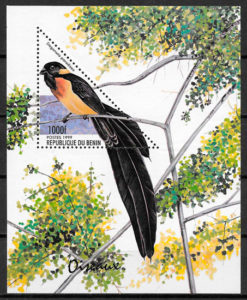 filatelia colección fauna Benín 1999