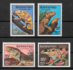 colección sellos fauna Burkina Faso 1985