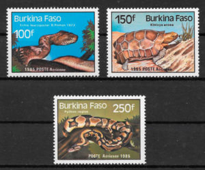 colección sellos fauna Burkina Faso 1985